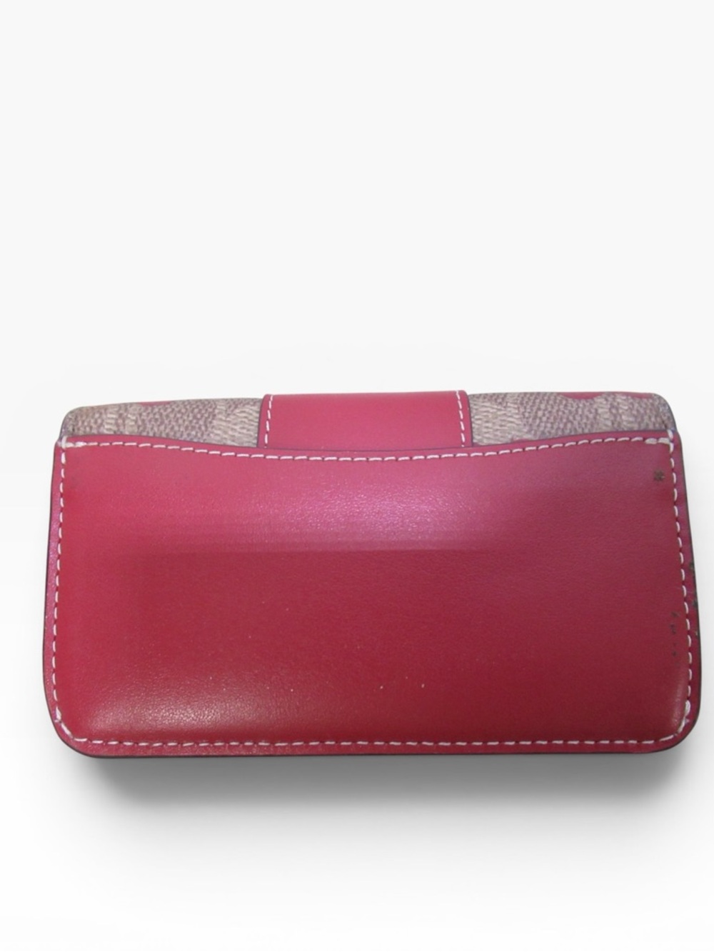 COACH Red and Tan Heart Print Slim Card Case In Signature Canvas Style CF281 - Picture 4 of 13